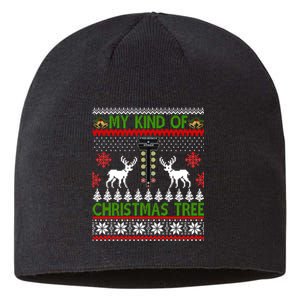 Drag Racing Christmas Tree Ugly Xmas Sweater Gift Sustainable Beanie