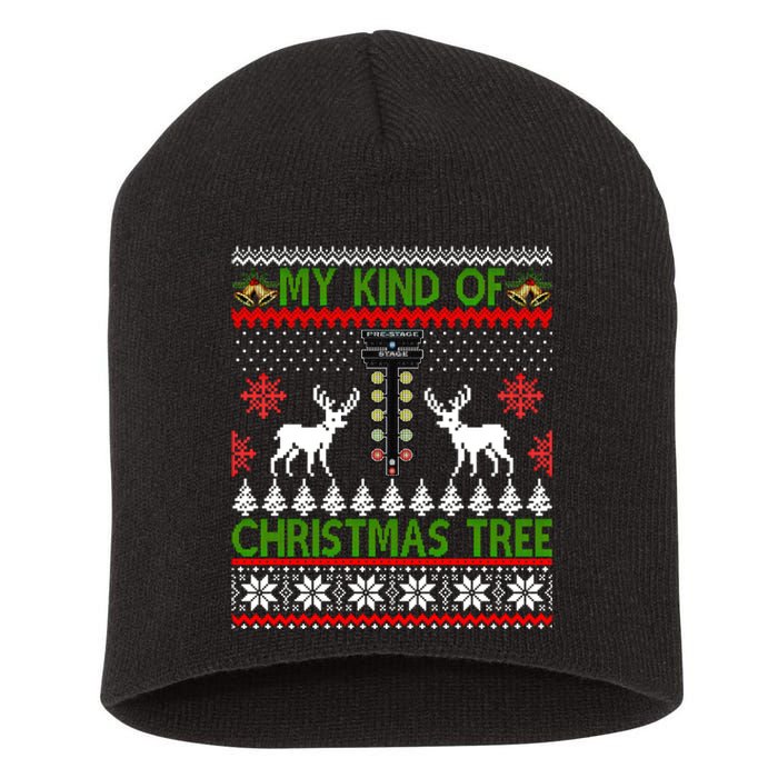 Drag Racing Christmas Tree Ugly Xmas Sweater Gift Short Acrylic Beanie