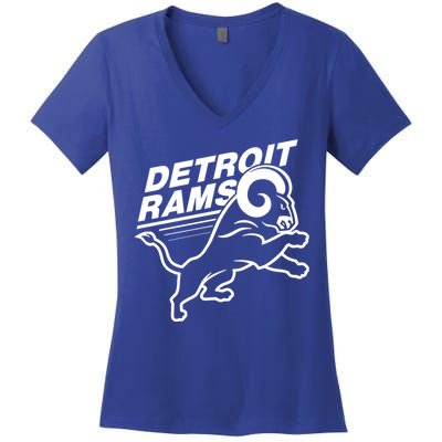 Detroit Rams Champions Football Women's V-Neck T-Shirt