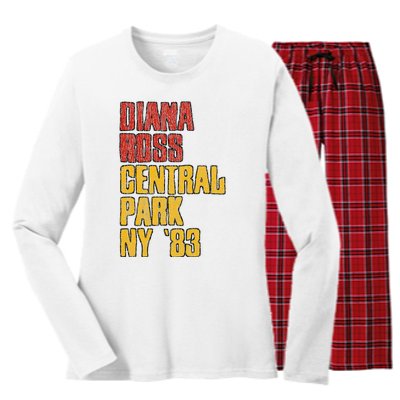 Diana Ross Central Park 1983 Women's Long Sleeve Flannel Pajama Set 