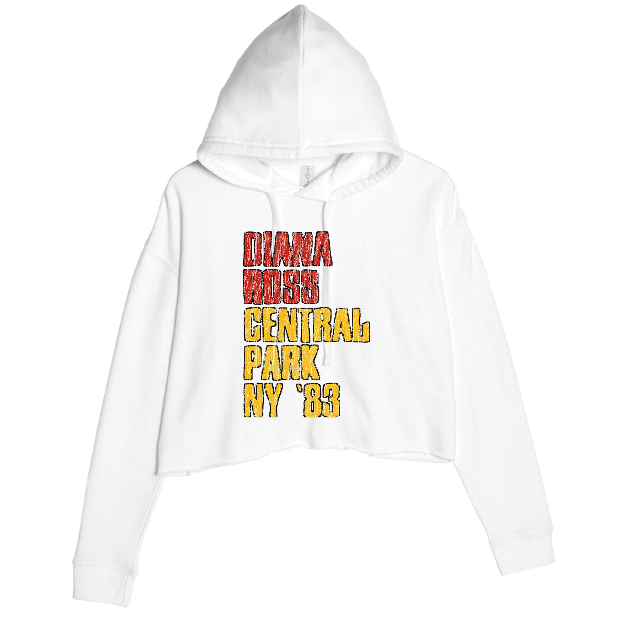 Diana Ross Central Park 1983 Crop Fleece Hoodie