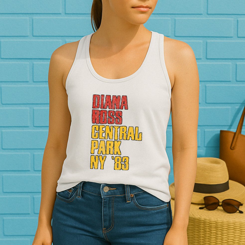 Diana Ross Central Park 1983 Womens Tank Top