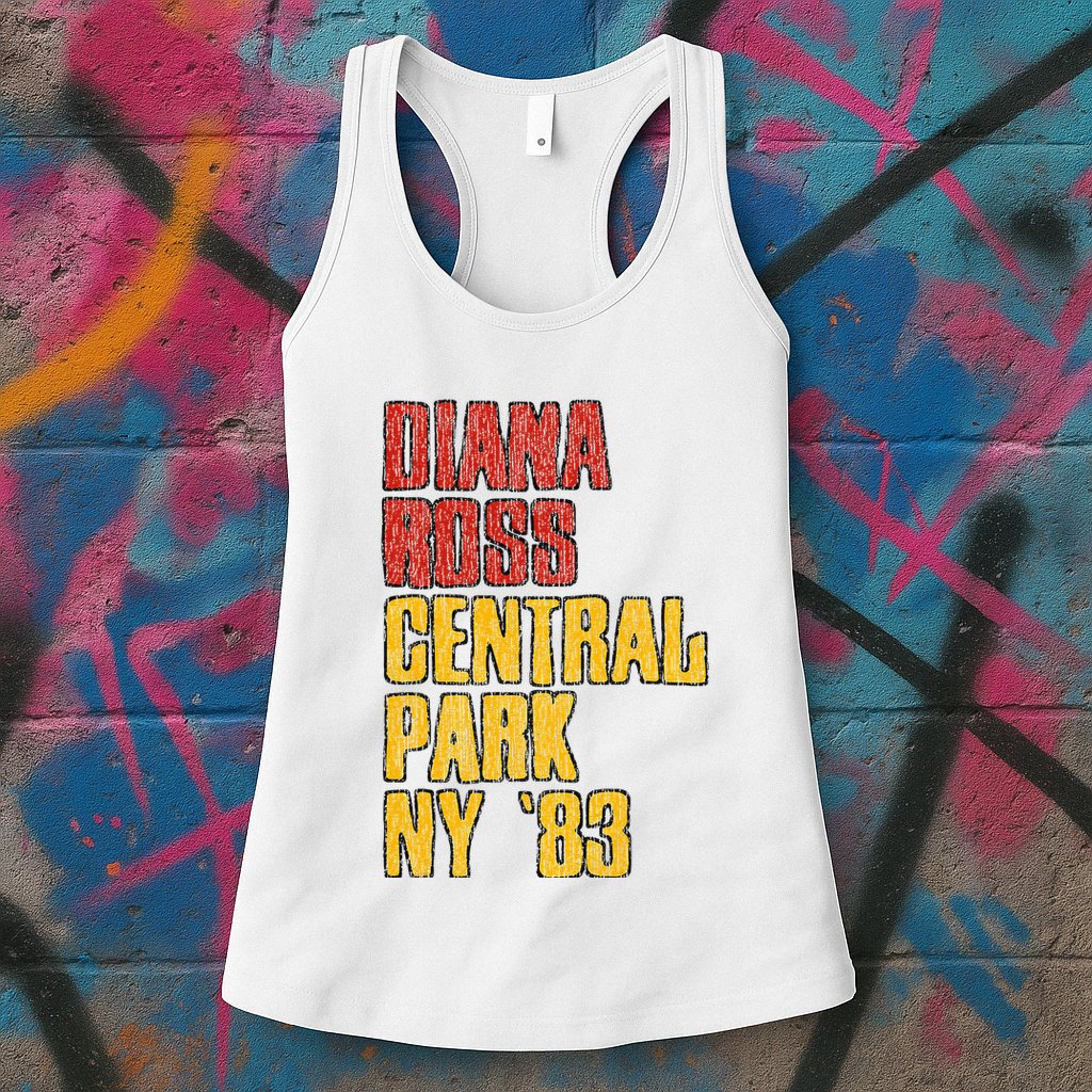 Diana Ross Central Park 1983 Womens Tank Top