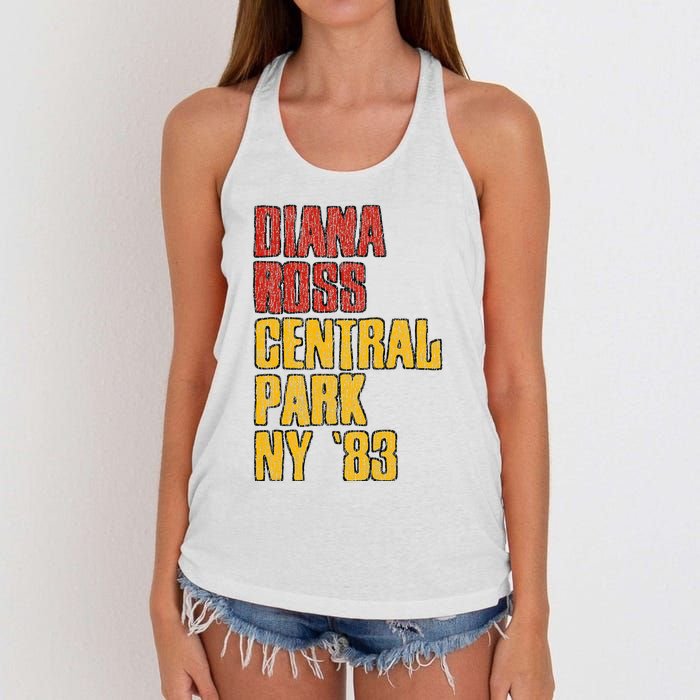 Diana Ross Central Park 1983 Women's Knotted Racerback Tank