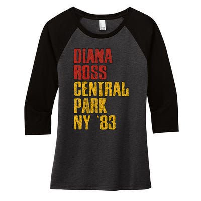 Diana Ross Central Park 1983 Women's Tri-Blend 3/4-Sleeve Raglan Shirt