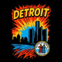 Detroit Retro Comic Style Impact Tech Backpack