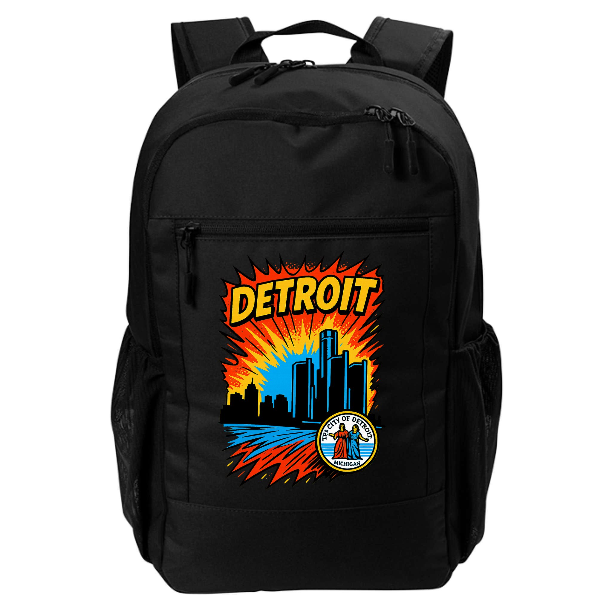Detroit Retro Comic Style Backpack