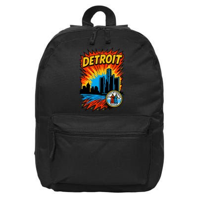 Detroit Retro Comic Style 16 in Basic Backpack