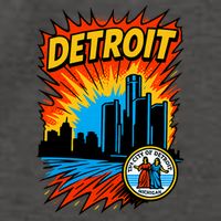 Detroit Retro Comic Style Vector Backpack