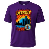 Detroit Retro Comic Style Cooling Performance Crew T-Shirt