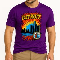 Detroit Retro Comic Style Cooling Performance Crew T-Shirt