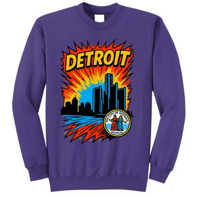 Detroit Retro Comic Style Sweatshirt