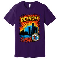Detroit Retro Comic Style Premium T-Shirt