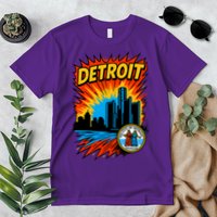 Detroit Retro Comic Style Premium T-Shirt