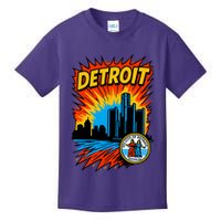 Detroit Retro Comic Style Kids T-Shirt