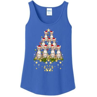 Devon Rex Cat Christmas Tree Lights Funny Xmas Lover Cute Gift Ladies Essential Tank