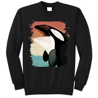 Distressed Retro Colors Orca Killer Whale Sweatshirt