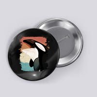 Distressed Retro Colors Orca Killer Whale Button