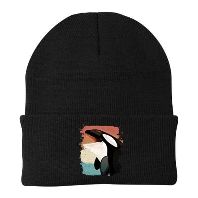 Distressed Retro Colors Orca Killer Whale Beanie