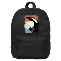 Distressed Retro Colors Orca Killer Whale 16 in Basic Backpack