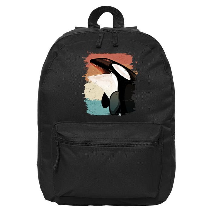 Distressed Retro Colors Orca Killer Whale 16 in Basic Backpack