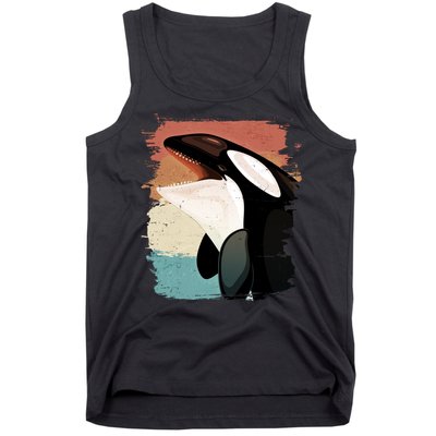 Distressed Retro Colors Orca Killer Whale Tank Top