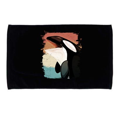 Distressed Retro Colors Orca Killer Whale Microfiber Hand Towel