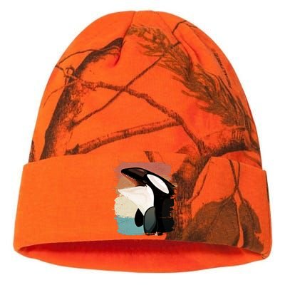 Distressed Retro Colors Orca Killer Whale Kati Licensed 12" Camo Beanie