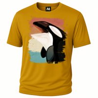 Distressed Retro Colors Orca Killer Whale Performance Shirt