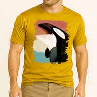 Distressed Retro Colors Orca Killer Whale Performance Shirt