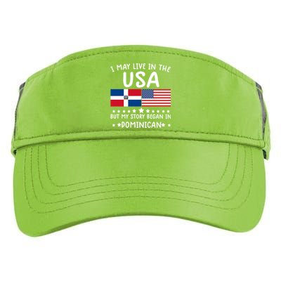 Dominican Roots Cute Gift Half American Flag Dominicaflag Tee Gift Adult Drive Performance Visor