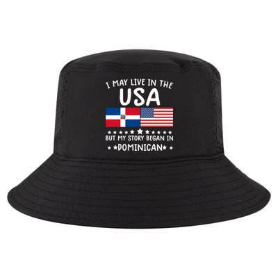 Dominican Roots Cute Gift Half American Flag Dominicaflag Tee Gift Cool Comfort Performance Bucket Hat