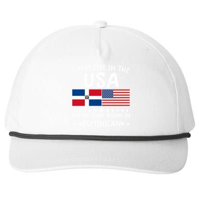 Dominican Roots Cute Gift Half American Flag Dominicaflag Tee Gift Snapback Five-Panel Rope Hat