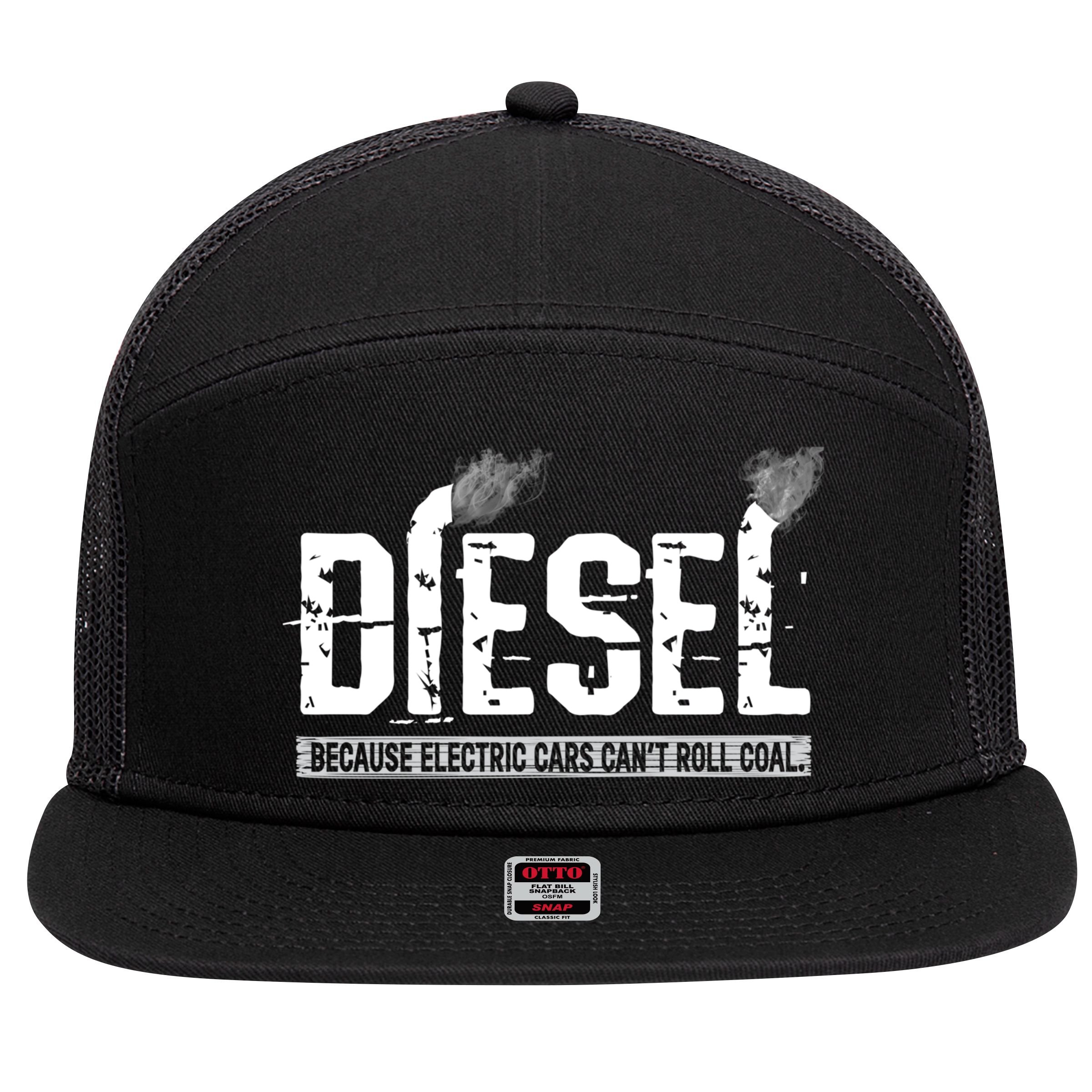 Diesel Rolling Coal Gift 7 Panel Mesh Trucker Snapback Hat