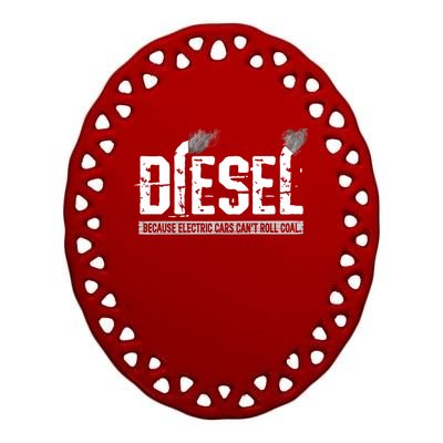 Diesel Rolling Coal Gift Ceramic Oval Ornament