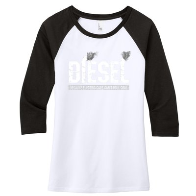 Diesel Rolling Coal Gift Women's Tri-Blend 3/4-Sleeve Raglan Shirt