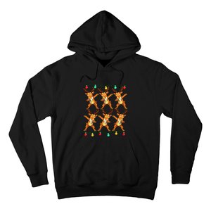 Dabbing Reindeer Christmas Lights Funny Hoodie