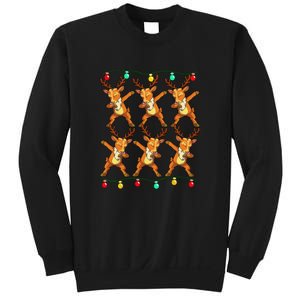 Dabbing Reindeer Christmas Lights Funny Sweatshirt