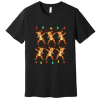 Dabbing Reindeer Christmas Lights Funny Premium T-Shirt