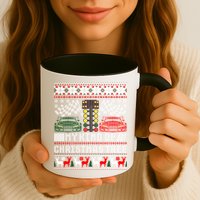 Drag Racing Christmas Tree Race Car Ugly Gift Mug