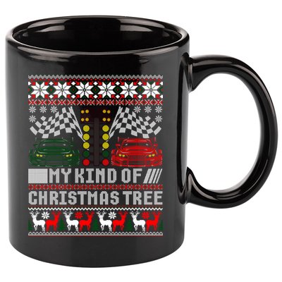 Drag Racing Christmas Tree Race Car Ugly Gift 11oz C Handle Ceramic Mug