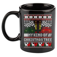 Drag Racing Christmas Tree Race Car Ugly Gift 11oz C Handle Ceramic Mug