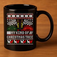 Drag Racing Christmas Tree Race Car Ugly Gift 11oz C Handle Ceramic Mug