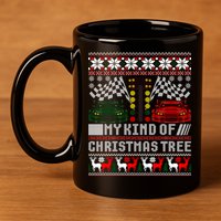 Drag Racing Christmas Tree Race Car Ugly Gift 11oz C Handle Ceramic Mug