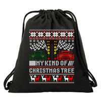 Drag Racing Christmas Tree Race Car Ugly Gift Drawstring Bag
