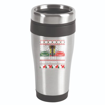 Drag Racing Christmas Tree Race Car Ugly Gift 16oz Travel Tumbler