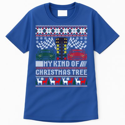 Drag Racing Christmas Tree Race Car Ugly Gift Tall T-Shirt
