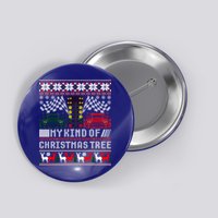 Drag Racing Christmas Tree Race Car Ugly Gift Button