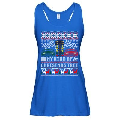 Drag Racing Christmas Tree Race Car Ugly Gift Ladies Essential Flowy Tank