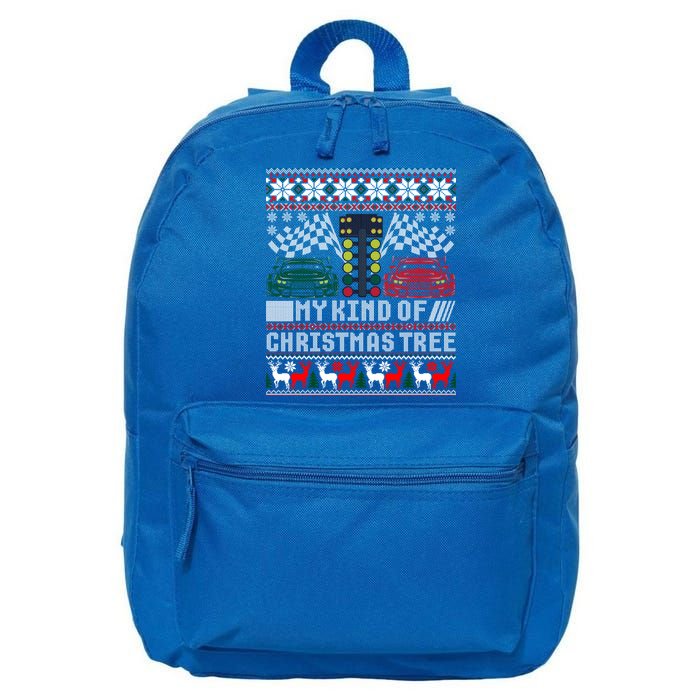 Drag Racing Christmas Tree Race Car Ugly Gift 16 in Basic Backpack